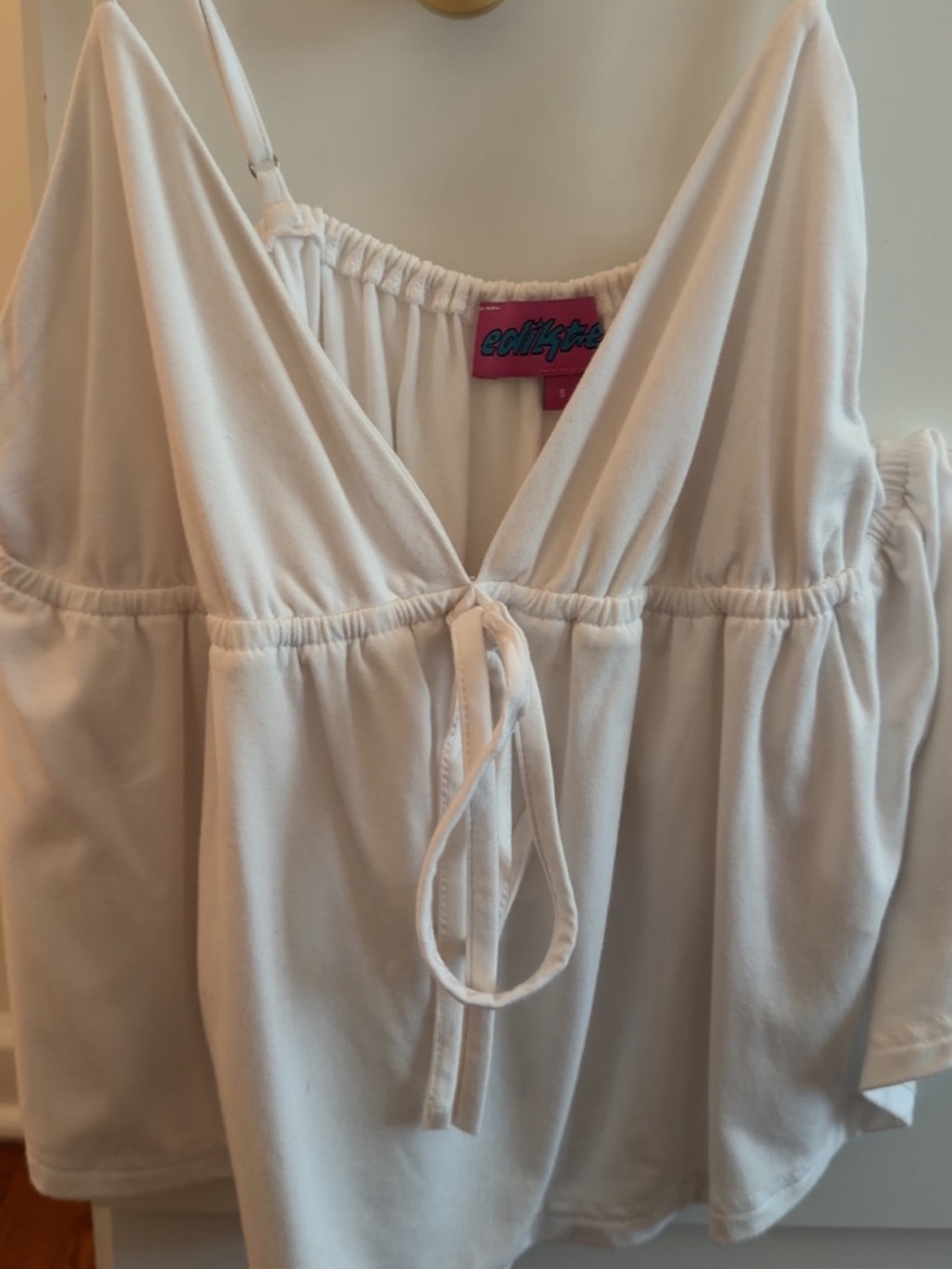 Edikted White Flowy Babydoll Top